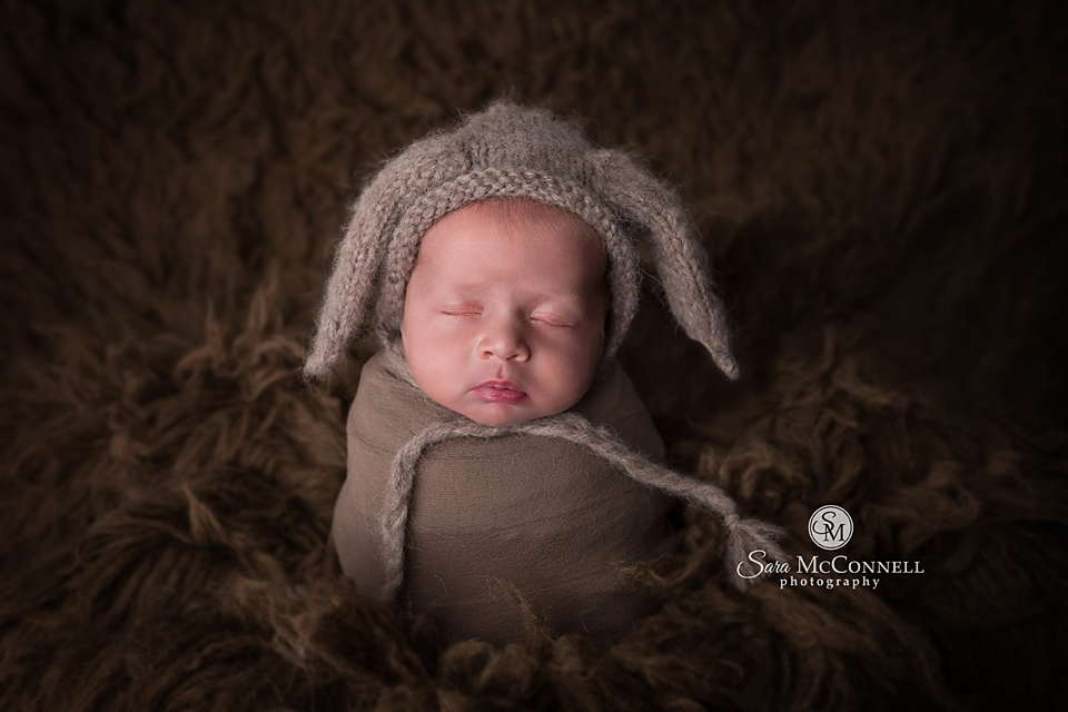 Ottawa Newborn Photographer | Bunny swaddled