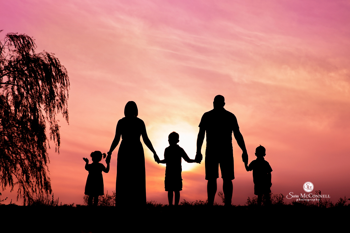 Silhouette and Sunset Family Photos