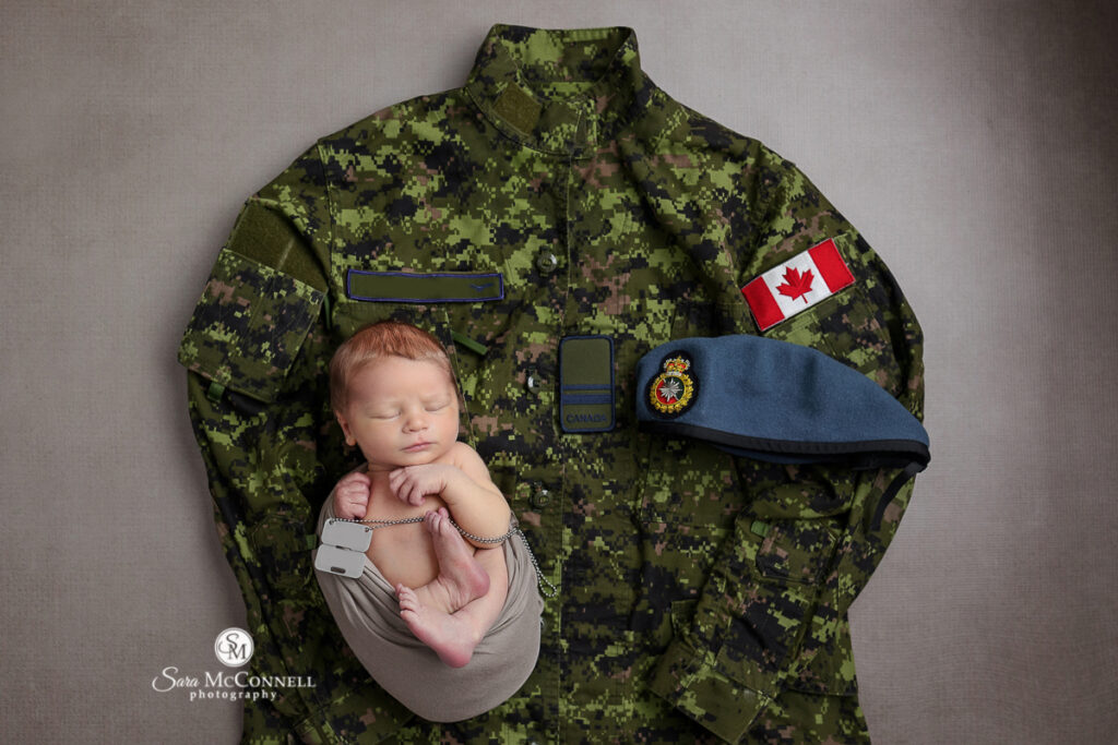 Ottawa Newborn Photography With Dad's Uniform