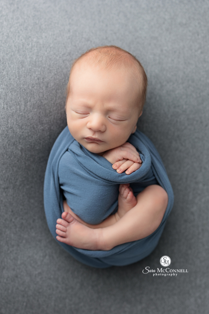 Grey and blue newborn photos