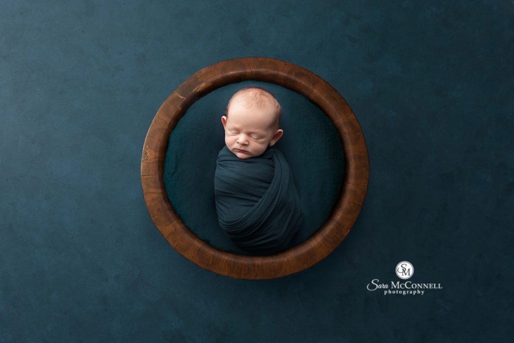 Digital backdrop composite photo of baby for newborn session by ottawa newborn photographer