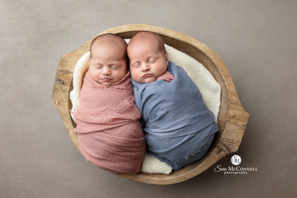 Photo of newborn twins in a blog post about one of the Best Ottawa Newborn Photographers